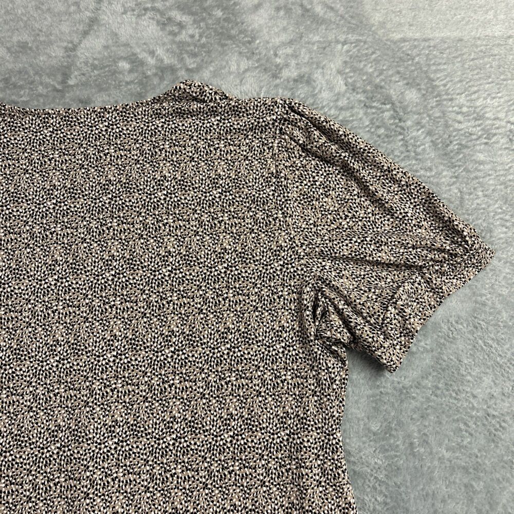 Adrianna Papell Womens Shirt Top Pullover Short Sleeve Blouse Sz. XL Brown - Picture 14 of 15